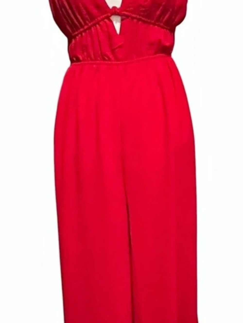 Red Cutout Wide-Leg Jumpsuit